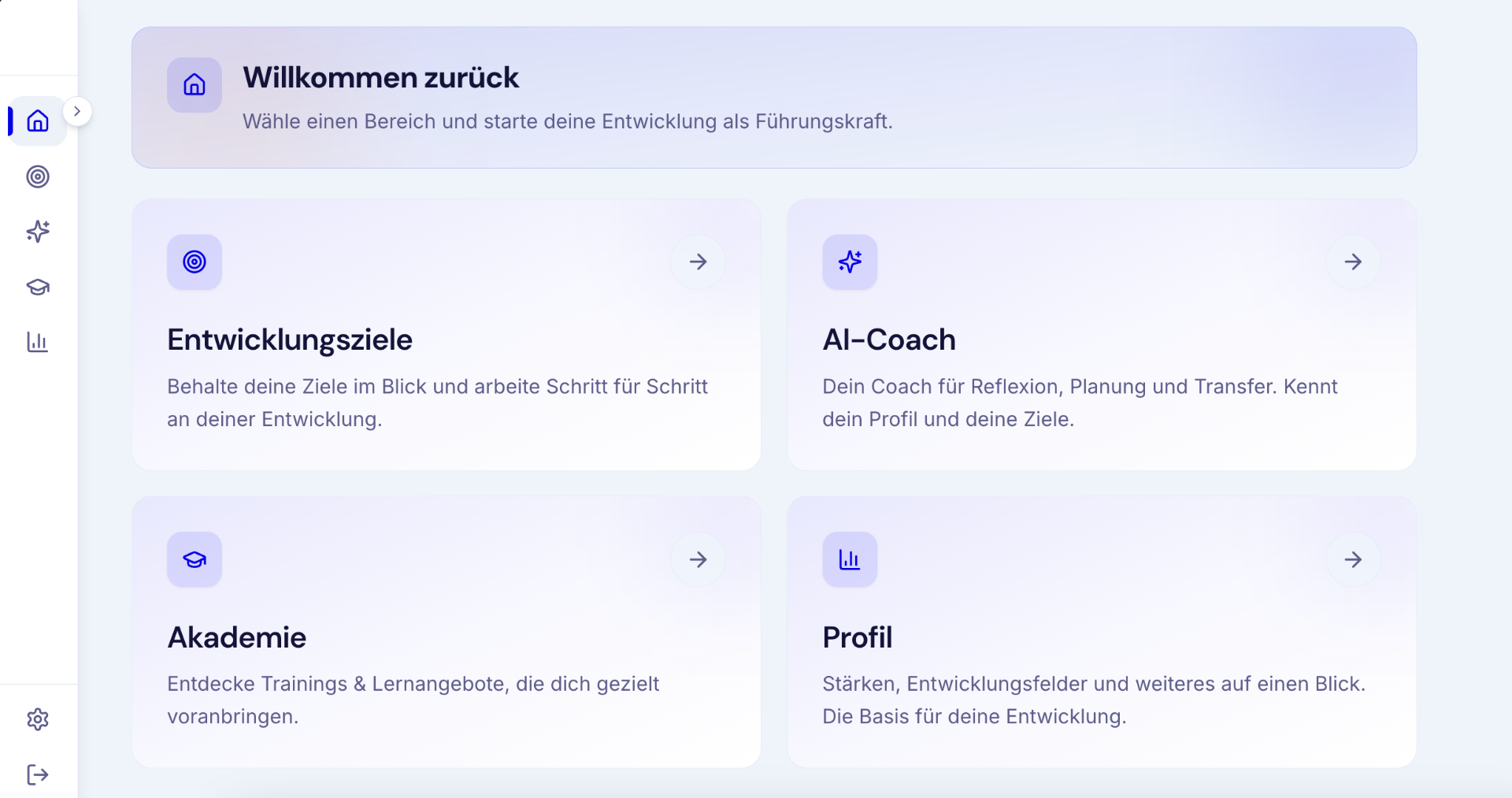 Vorschau der Leadersfield AI-Coach Plattform